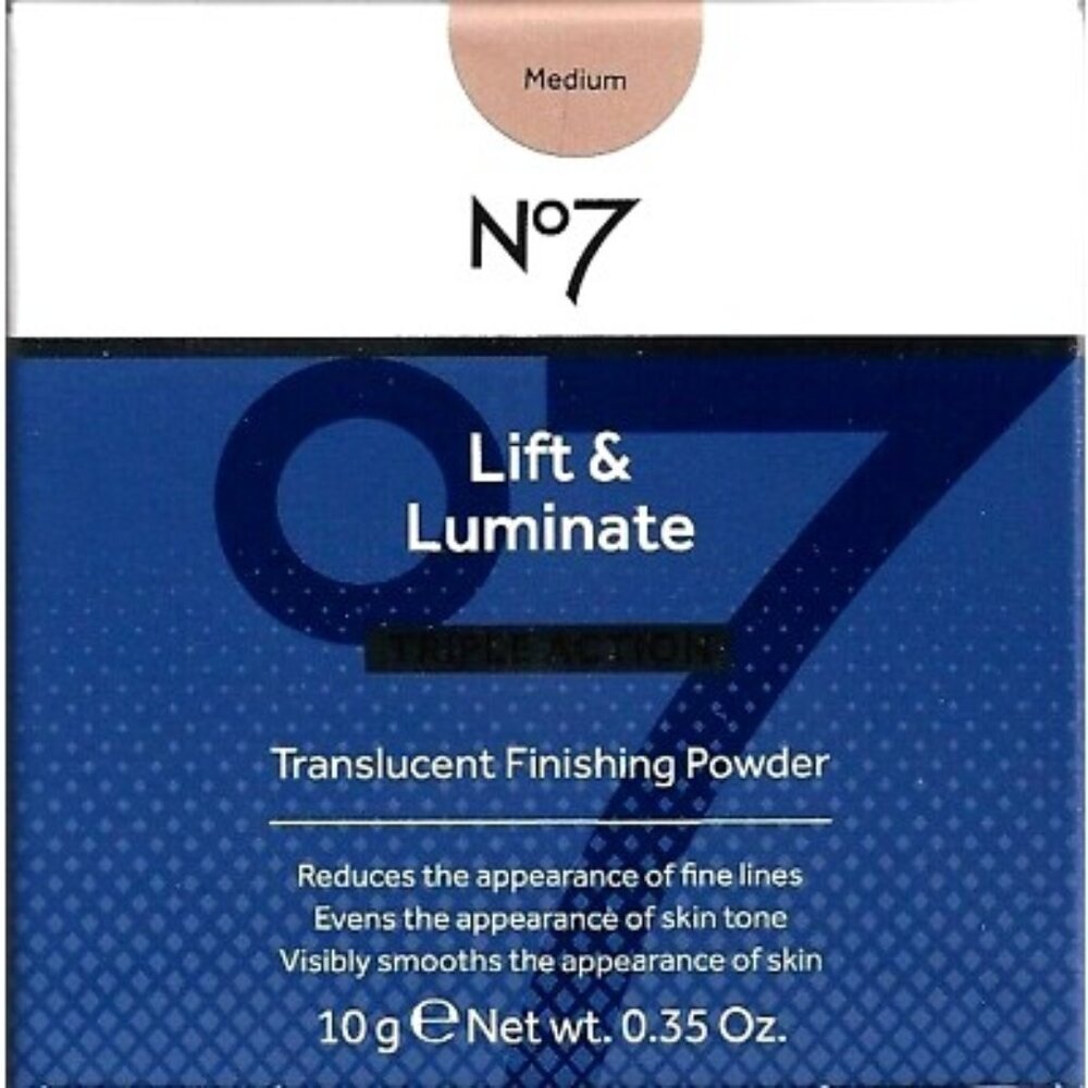 No7 Lift & Luminate Translucent Finishing Powder, Medium, 0.35 oz, Full Size